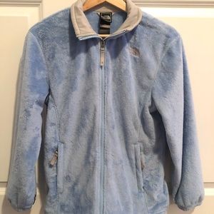 Light blue north face fuzzy fleece. basically new